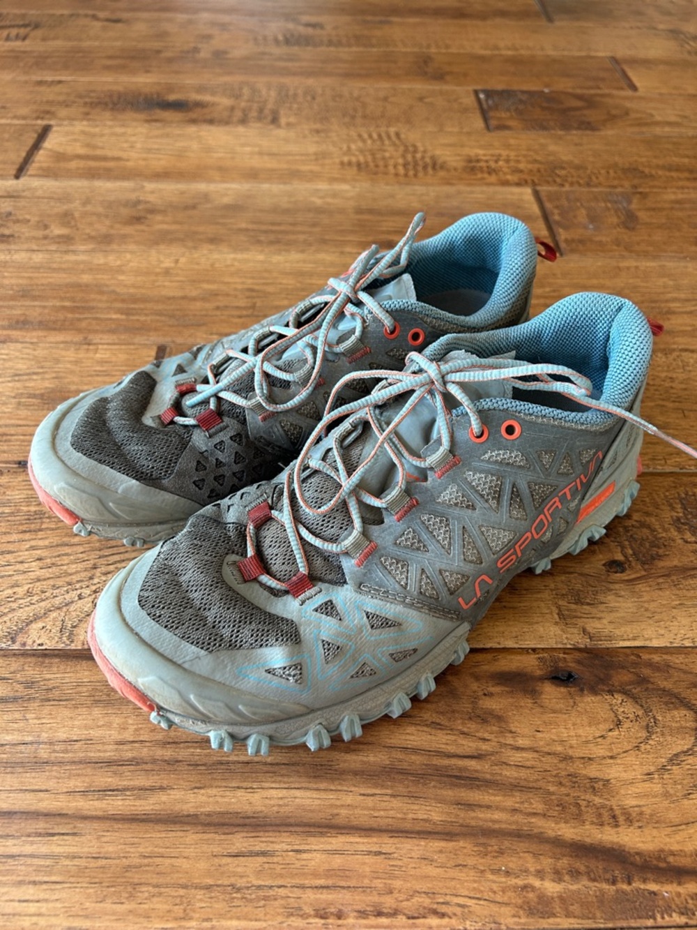 La Sportiva Bushido II Mountain Trail Running Shoes Moon / Paprika Size 8.5 - Picture 5 of 10